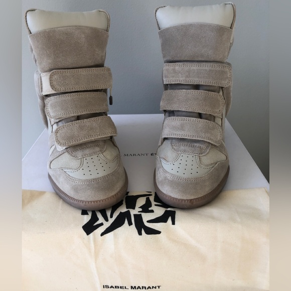 Brand new ISABEL MARANT 
bekett leather wedge sneakers - Picture 1 of 12